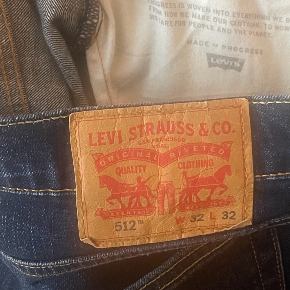 Levi’s 512 Slim Taper Jeans Dark Wash Stretch Denim Men’s 32x32 Classic - Picture 4 of 6